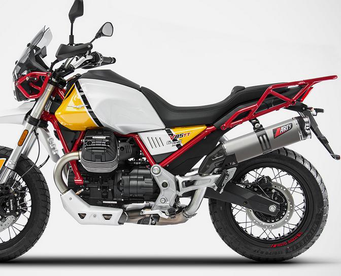 モトグッチv85ttマフラー　 ZARD製 V85TT 19- スリップオンマフラー レーシング仕様 チタン サテン ZARD