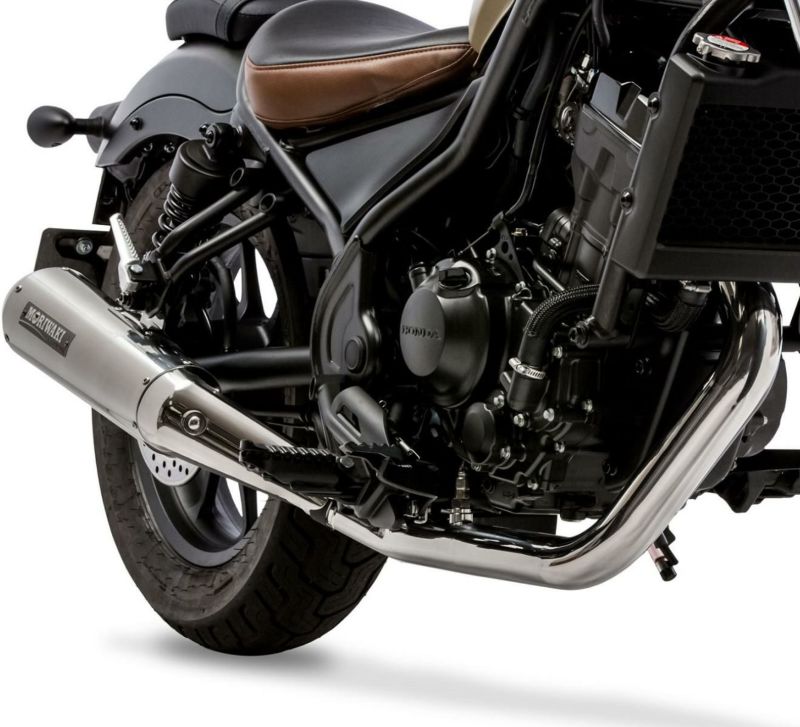 【レブル250 マフラー】 マットブラック／ W(ダブル) REBEL250 レブル250 |マフラー|バイクパーツ専門店 モトパーツ(MOTO PARTS)