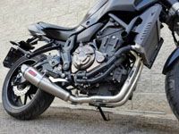 MT-07 Tromb チタン 2in1 フルエキゾーストマフラー カーボンチップ