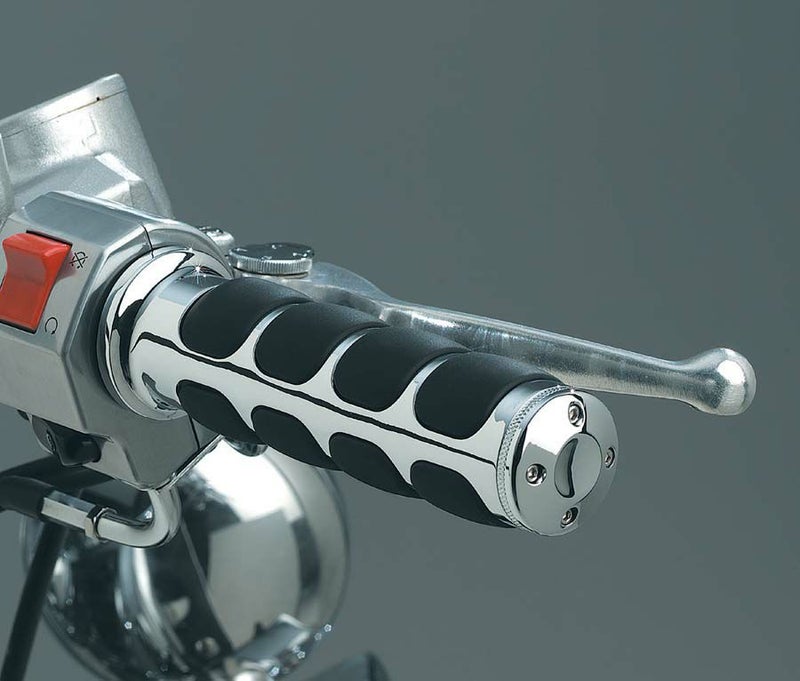 KURYAKYN ISO グリップ クローム 1ペア ヤマハ スズキ カワサキ汎用_1