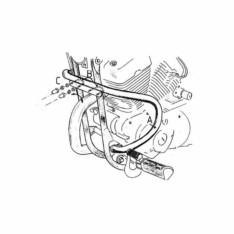 ヘプコ＆ベッカー(HEPCO＆BECKER) エンジンガード クローム XV125/250S ビラーゴ-02