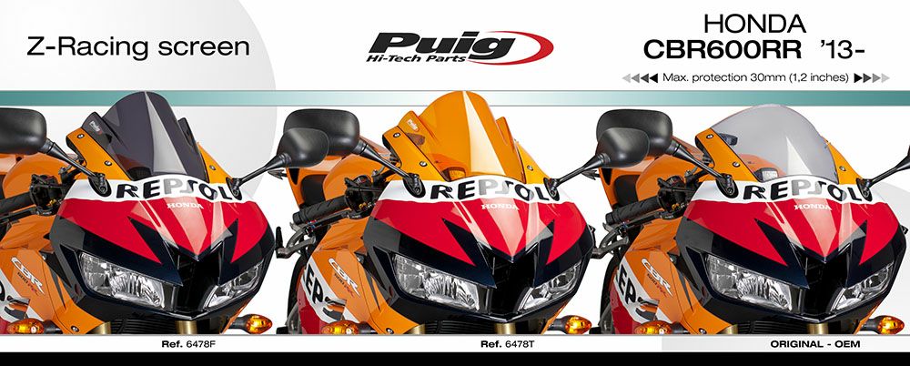 プーチ(Puig) レーシングスクリーン スモーク CBR600RR 13-16 6478H