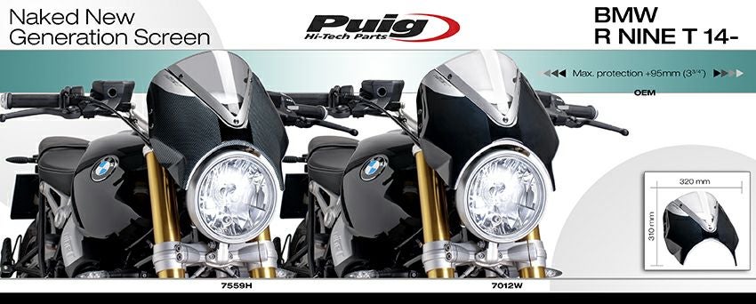 プーチ(Puig) レトロビジョン ブラック/クリア RnineT 7012W | バイク