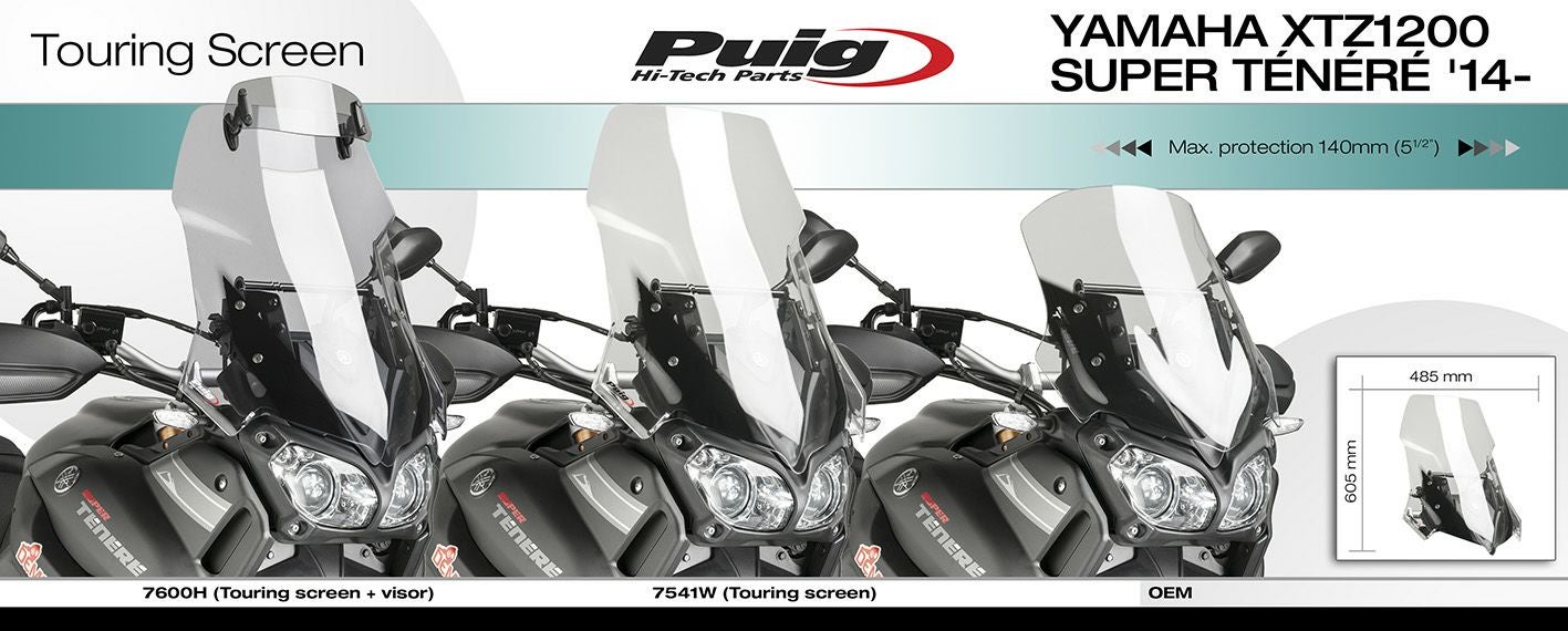 ヤマハスーパーテネレ1200ZE専用　Puigプーチツーリングスクリーンクリア プーチ(Puig) ツーリングスクリーン クリア XT1200Z スーパーテネレ 14