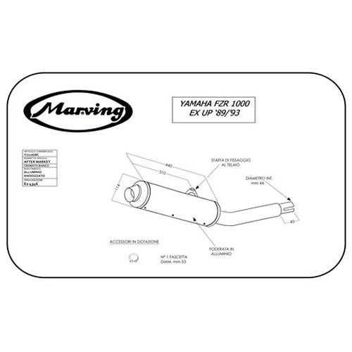 マービング(Marving) マフラー Cylindrical クロム+アルミ EU公道走行