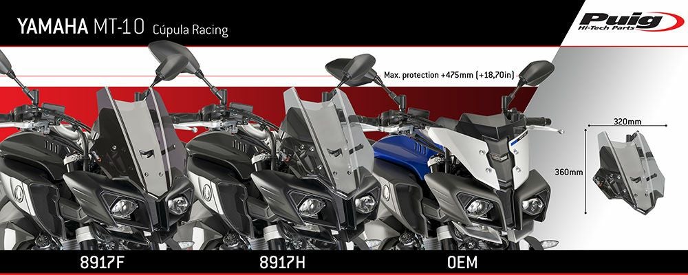 プーチ(Puig) レーシングスクリーン カーボン MT10 8917C-02