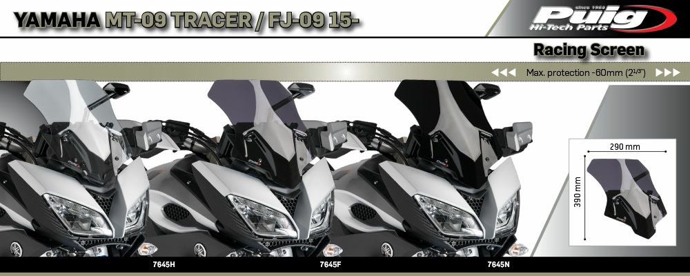 プーチ(Puig) レーシングスクリーン スモーク MT-09トレーサー(FJ-09) 15- 7645H-02