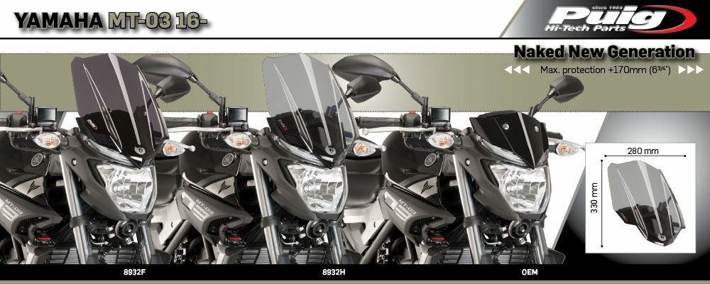 三*街様 Puig バイクシールド ポリカーボネート MT-25/03用 三*街様