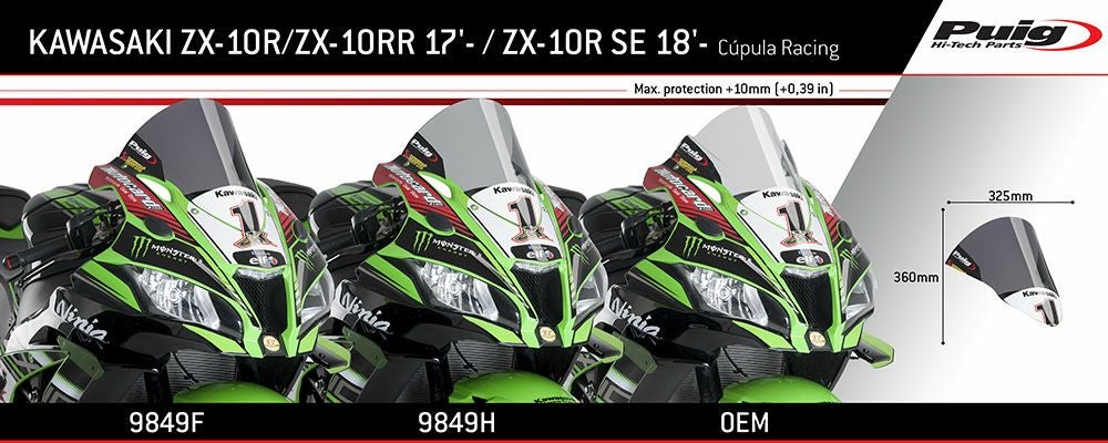 プーチ(Puig) レーシングスクリーン/R-Racer ダークスモーク ZX-10R 16- 9849F-02