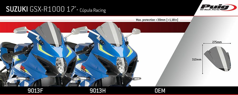 プーチ(Puig) レーシングスクリーン レッド GSX-R1000 17- 9013R