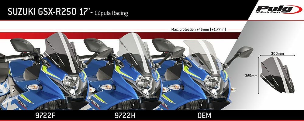 プーチ(Puig) レーシングスクリーン カーボン GSX-250R 9722C | バイク