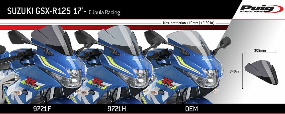 プーチ(Puig) レーシングスクリーン ブラック GSX-R125 9721N | バイク