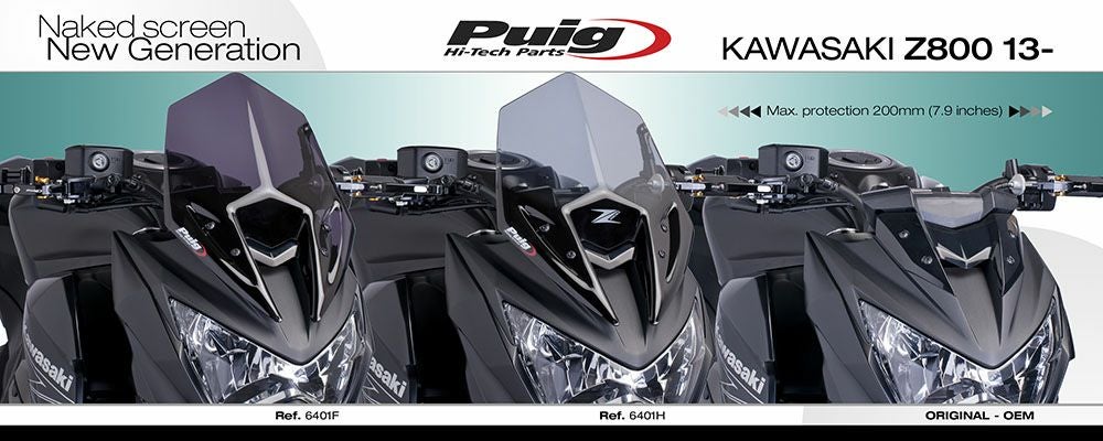 プーチ(Puig) スポーツスクリーン ブラック Z800 13-17 6401N | バイク