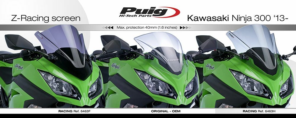 プーチ(Puig) レーシングスクリーン グリーン Ninja250/300 13-17