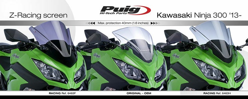プーチ(Puig) レーシングスクリーン グリーン Ninja250/300 13-17 