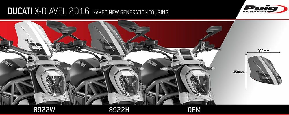 B*K様 Puig Xdiavel xディアベル　シールド プーチ(Puig) ツーリングスクリーン ブラック X-ディアベル 8922N