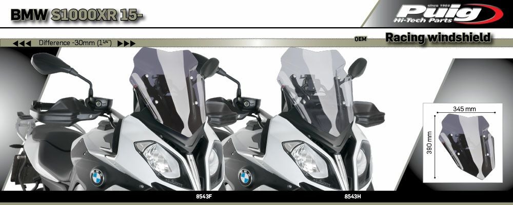 プーチ(Puig) レーシングスクリーン ダークスモーク S1000XR 15- 8543F