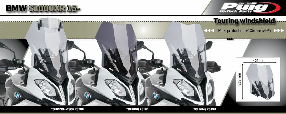 プーチ(Puig) ツーリングスクリーン ダークスモーク S1000XR 15- 7619F