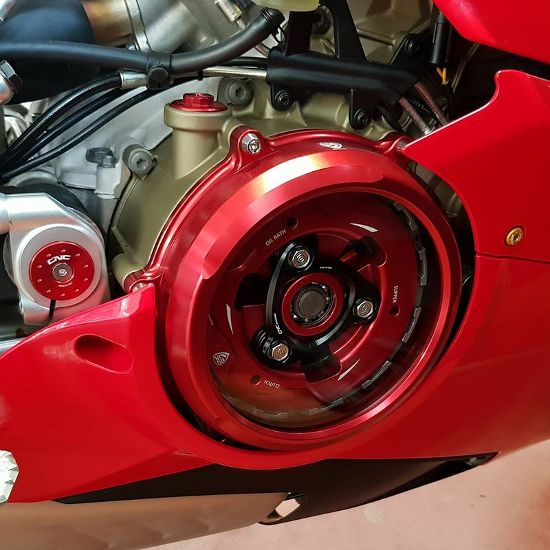 CNC Racingクラッチオイルバスクラッチカバー レッド パニガーレV4