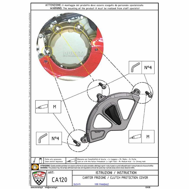 CNC Racingクラッチカバー レッド 1199/1299パニガーレ CA120R-02