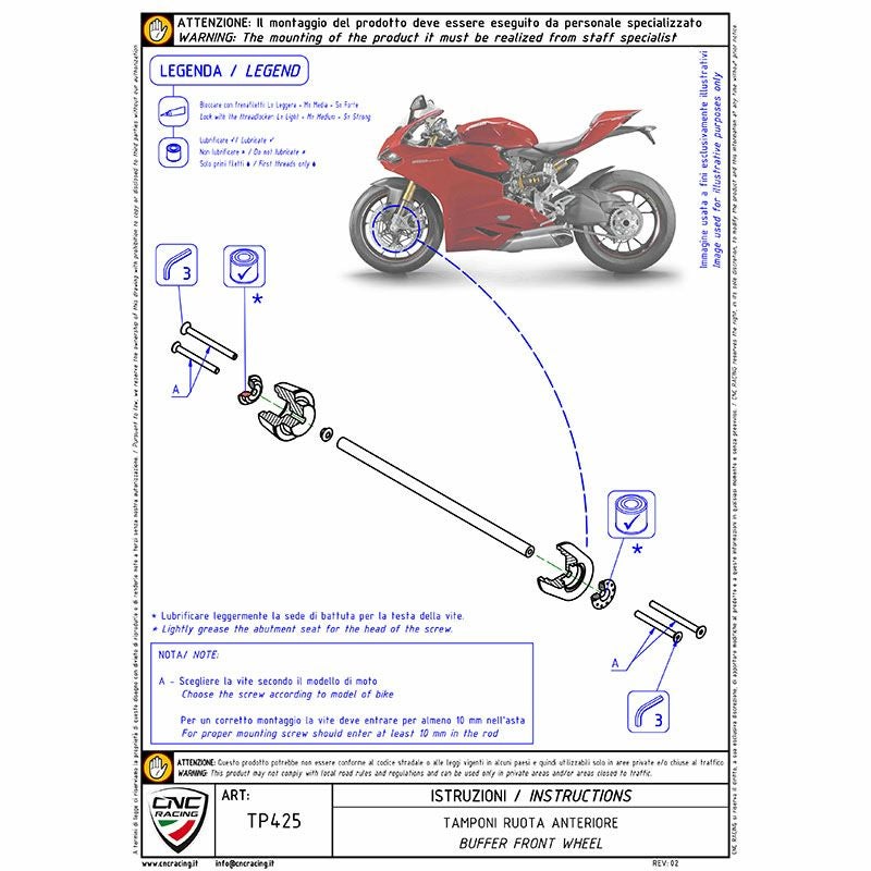 CNC Racingフロントアクスルプロテクター ゴールド 1098⁄1299