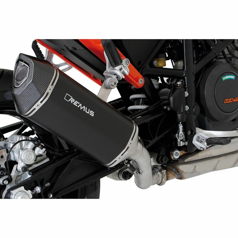 REMUS BLACK HAWK スリップオン・マフラー ステンレス/ブラック EC適合 690DUKE4/5 0564782 655016-01