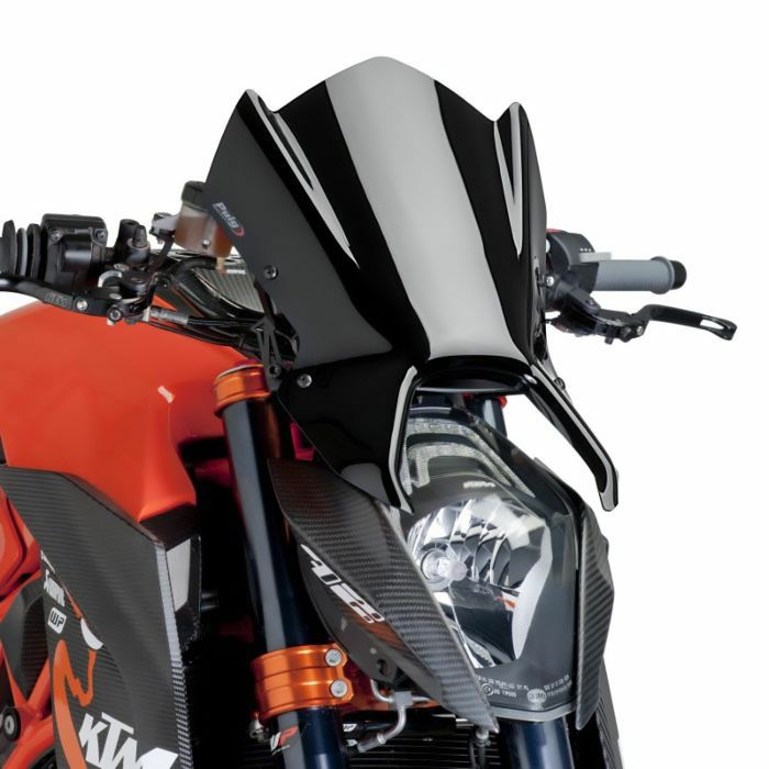 プーチ(Puig) スポーツウィンドシールド ブラック 1290 SuperDukeR 14-16 7014N-01