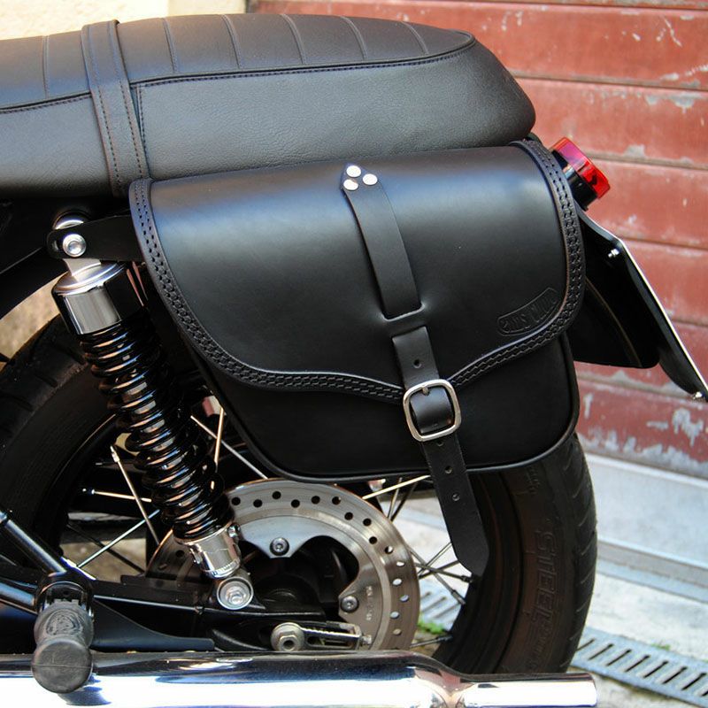 トライアンフサイドバック バイク ウェア Triumph モダンクラシックス用レザーサドルバッグ 左側