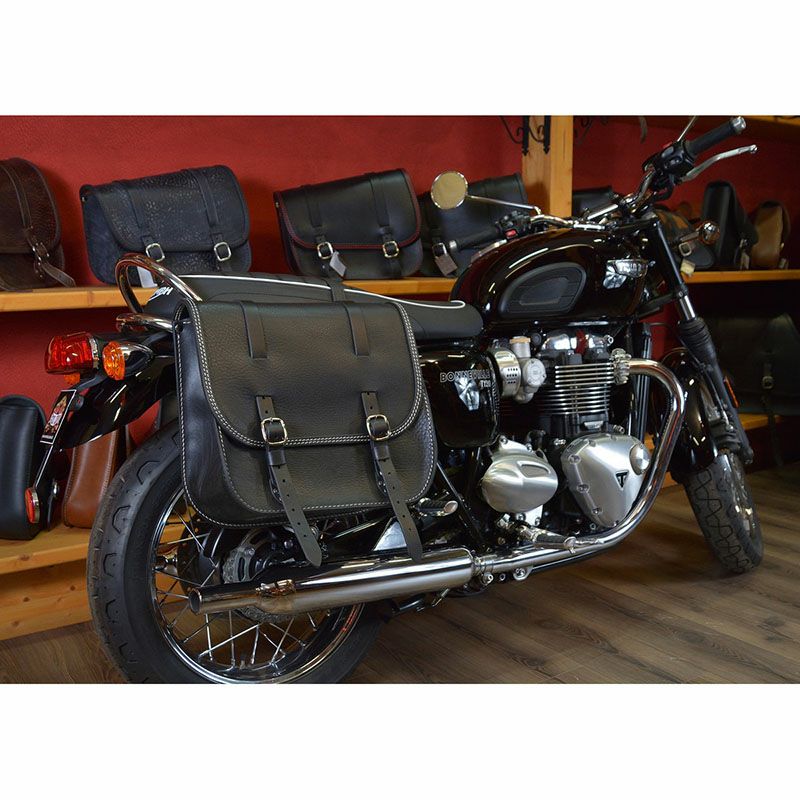 エンズクォイオ(Endscuoio) Big Ben ホワイトステッチ サイドバッグ 右側 トライアンフ-02