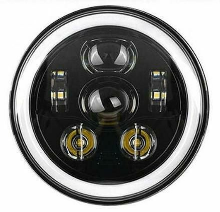 (WMW) 7インチ プロジェクターLEDヘッドライト HALOリング付 MS-1681-B-01