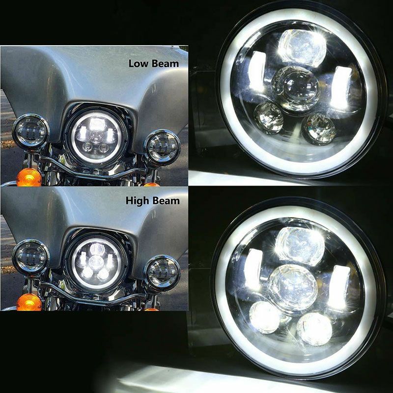 (WMW) 7インチ プロジェクターLEDヘッドライト HALOリング付 MS-1681-B-02