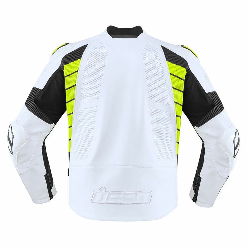 ICON メンズ HYPERSPORTS2 PRIME レザージャケット ホワイト/Hi-Viz_2