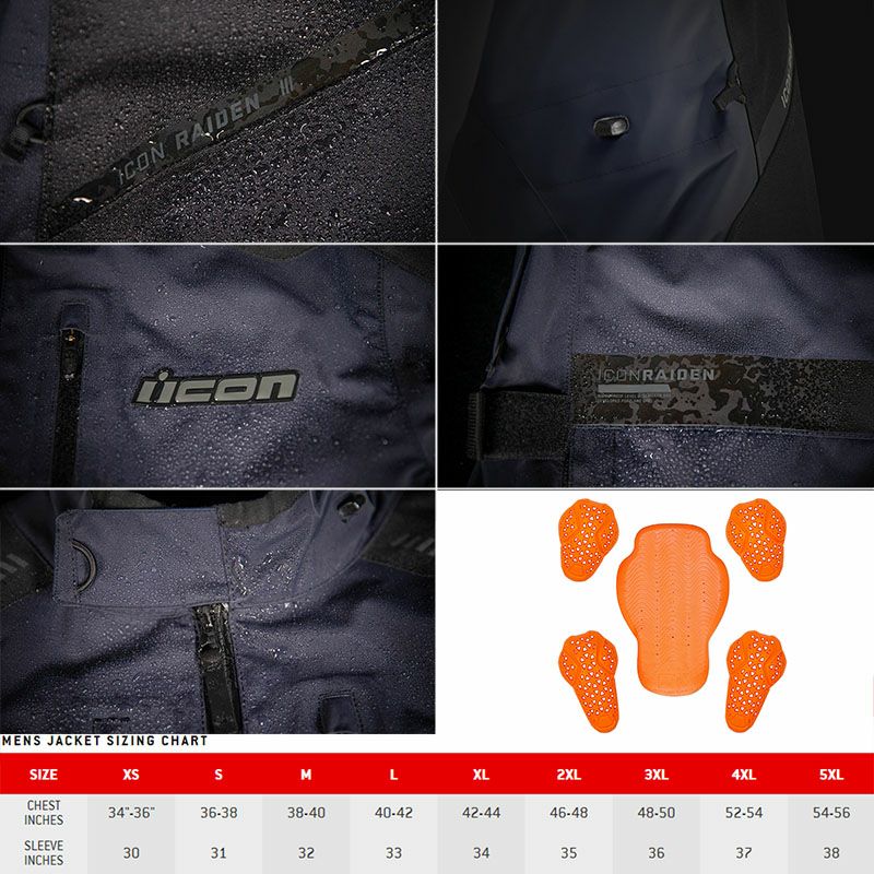 ICON メンズ RAIDEN ブルー | バイクカスタムパーツ専門店 モトパーツ