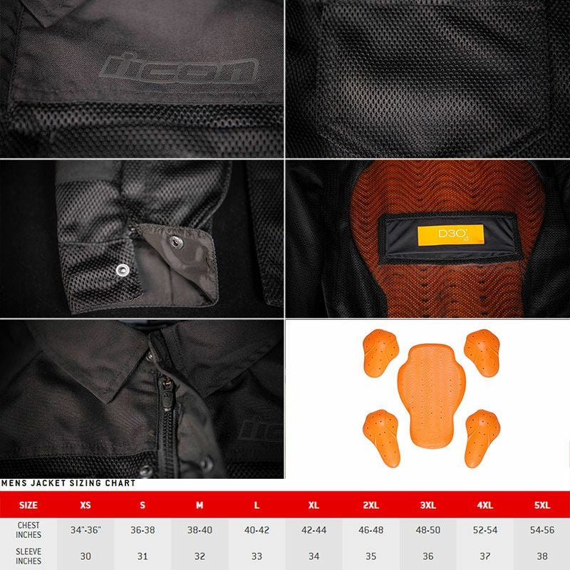 ICON メンズ Upstate ライディングシャツ ブラック_3