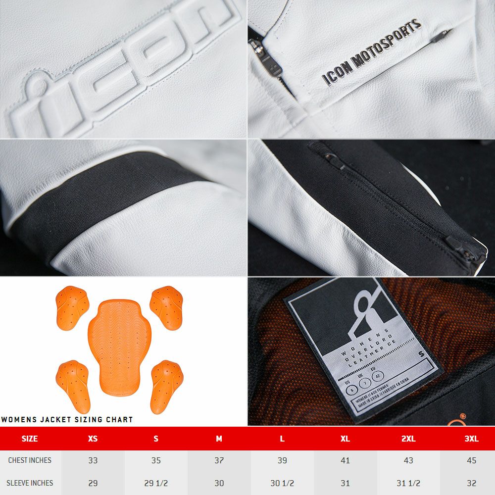 ICON レディース Overoad レザージャケット ホワイト_3