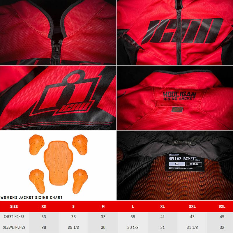 ICON レディース Hooligan ジャケット ルージュ_3