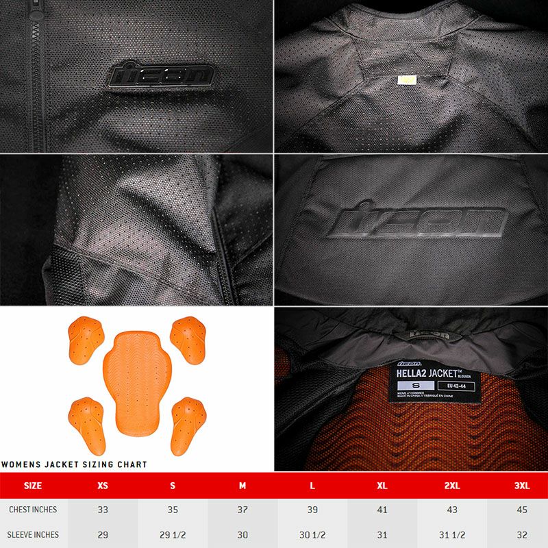 ICON レディース Hooligan PERF ジャケット ブラック_3