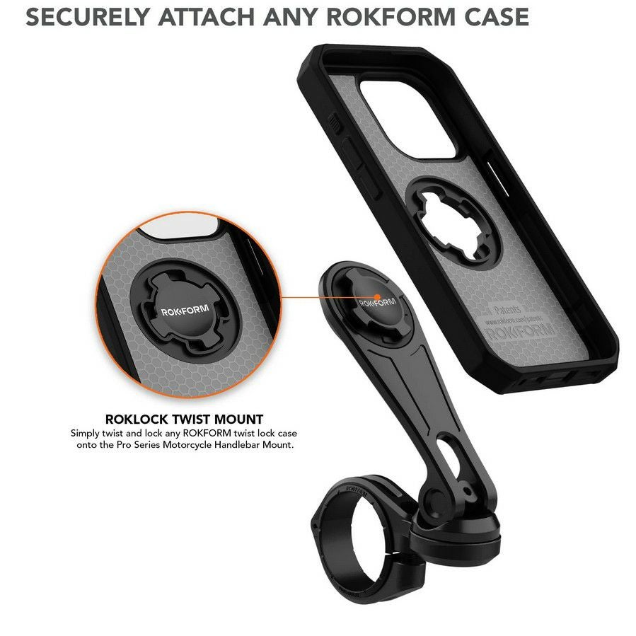 ROKFORM バイク スマホホルダー ハンドルクランプ ポリッシュ | バイク