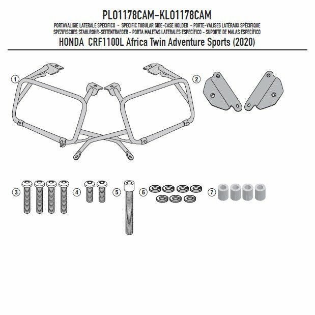 ジビ(GIVI) CAM サイドマウントフレーム CRF1100L アフリカツイン 2020 PLO1178CAM-02