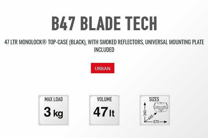 ジビ(GIVI) MONOLOCK トップケース B47 BLADE TECH B4700NTML-02