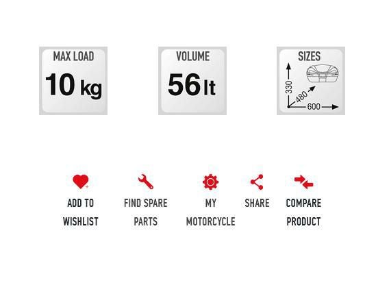 ジビ(GIVI) MONOKEY トップケース V56 MAXIA アルミフィニッシュ　V56NT-02