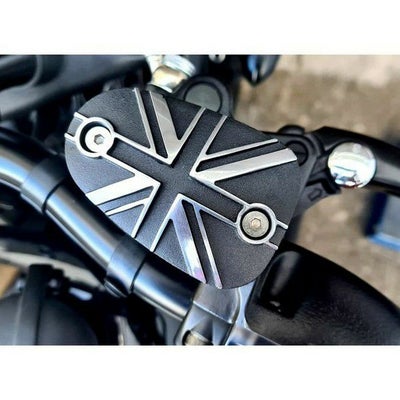  空冷/水冷T100 T120 ボバースラクストン1200 ブレーキ マスターシリンダー タンクキャップ コントラストカット "ユニオンジャック柄" Motone_1