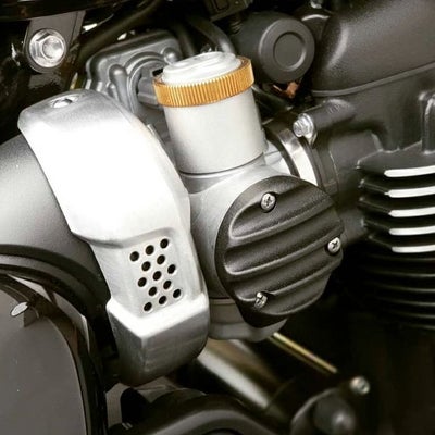 Motone スロットルボディ―カバー リブデザイン ブラック トライアンフ_1