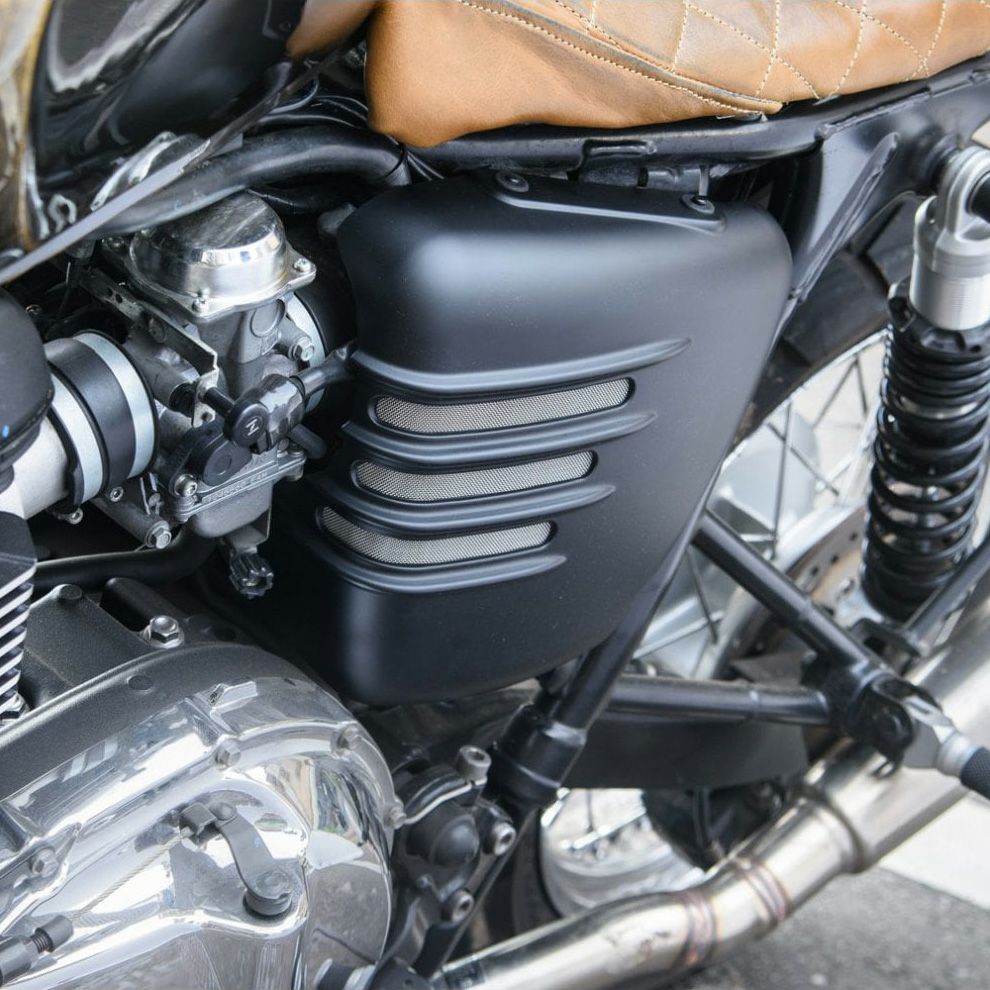 Motone リブデザイン サイドカバー マットブラック | バイクカスタム