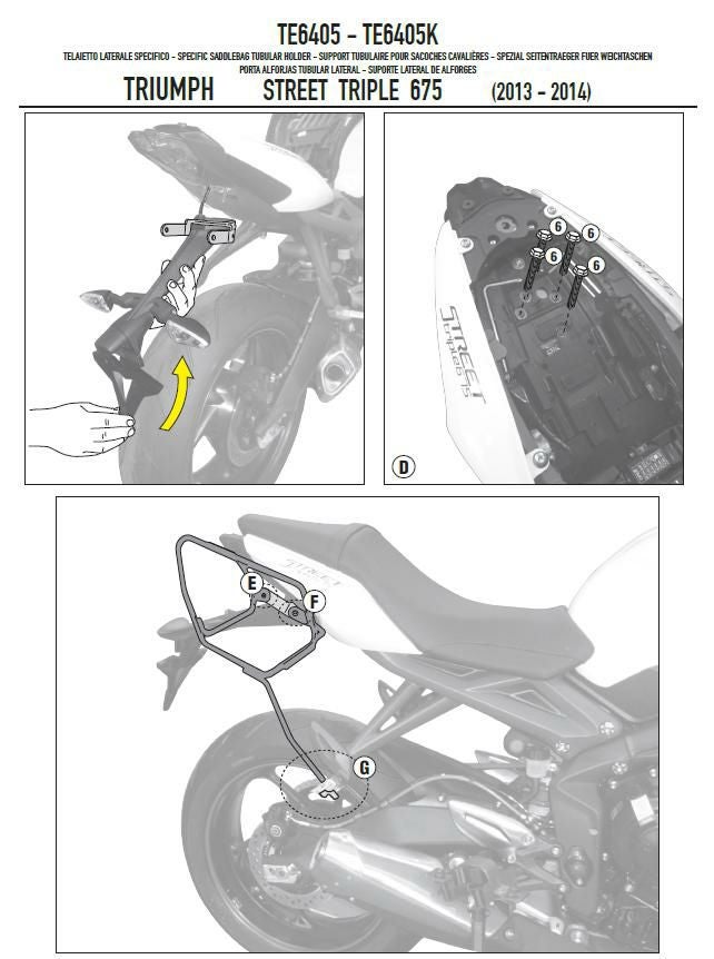 ジビ(GIVI) サイドバッグホルダー ストリートトリプル675 13-16 TE6405 