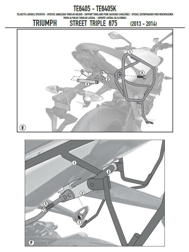 ジビ(GIVI) サイドバッグホルダー ストリートトリプル675 13-16 TE6405 