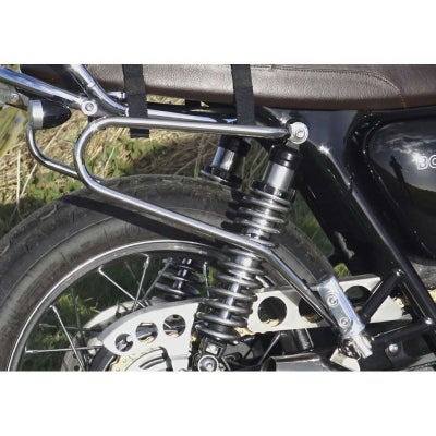 MCB001:Motone パニアケース/サイドバッグ サポートレール T100/T120/Street ポリッシュシルバー_1