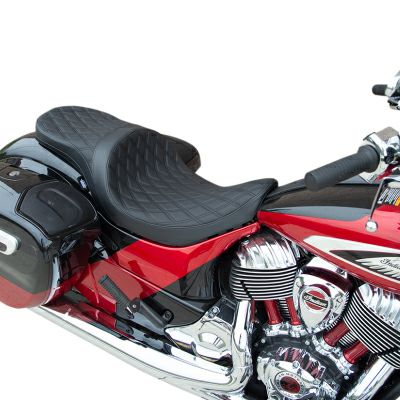 Drag Specialties ロープロファイル・デュアルツーリングシート ブラックダブルダイアモンド Indian_1