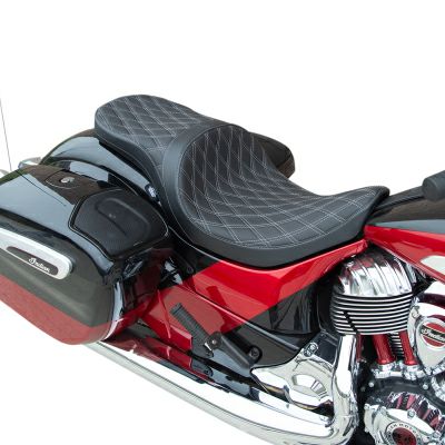 Drag Specialties ロープロファイル・デュアルツーリングシート シルバーダブルダイアモンド Indian_1