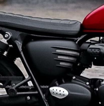 Motone リブデザイン サイドカバー マットブラック Street Twin